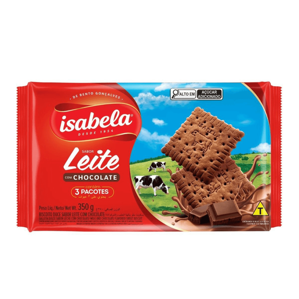 Biscoito Leite Com Chocolate Isabela 350g